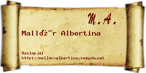 Mallár Albertina névjegykártya